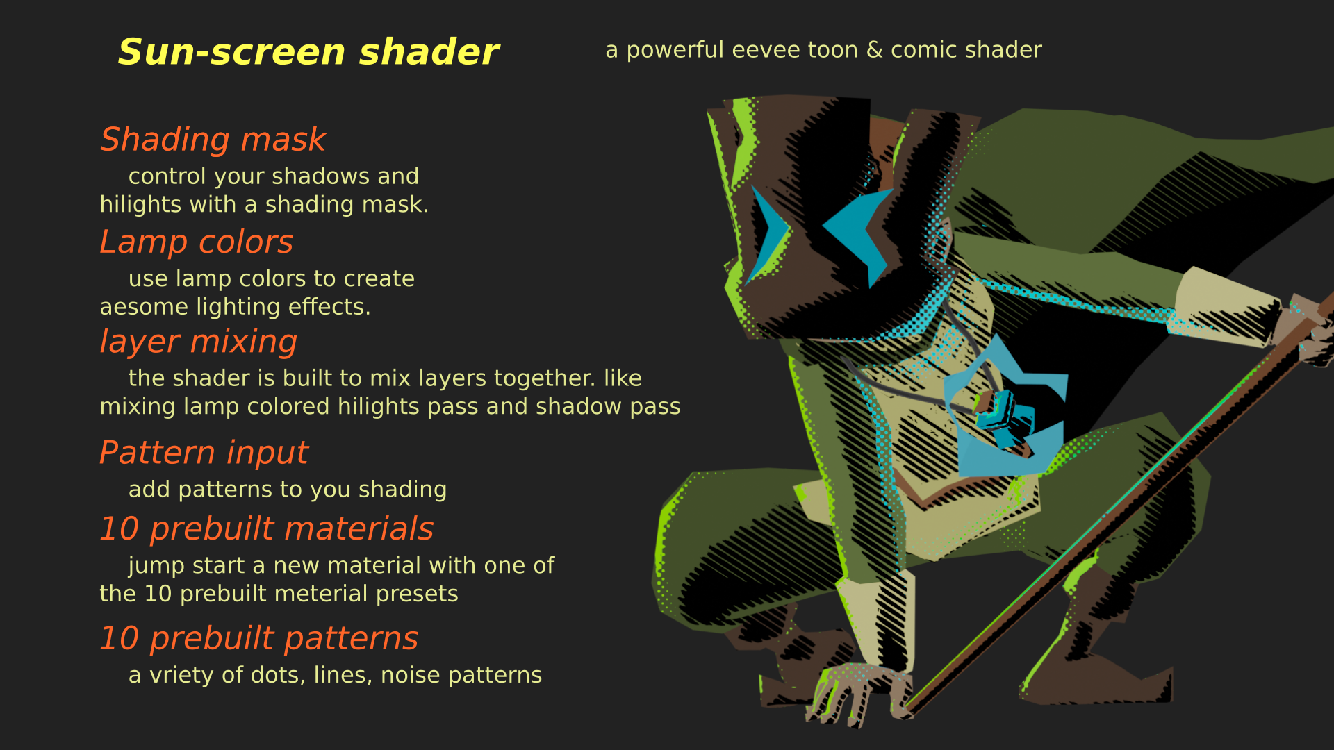 Sun-Screen EEVEE toon and comic shader preview image 7